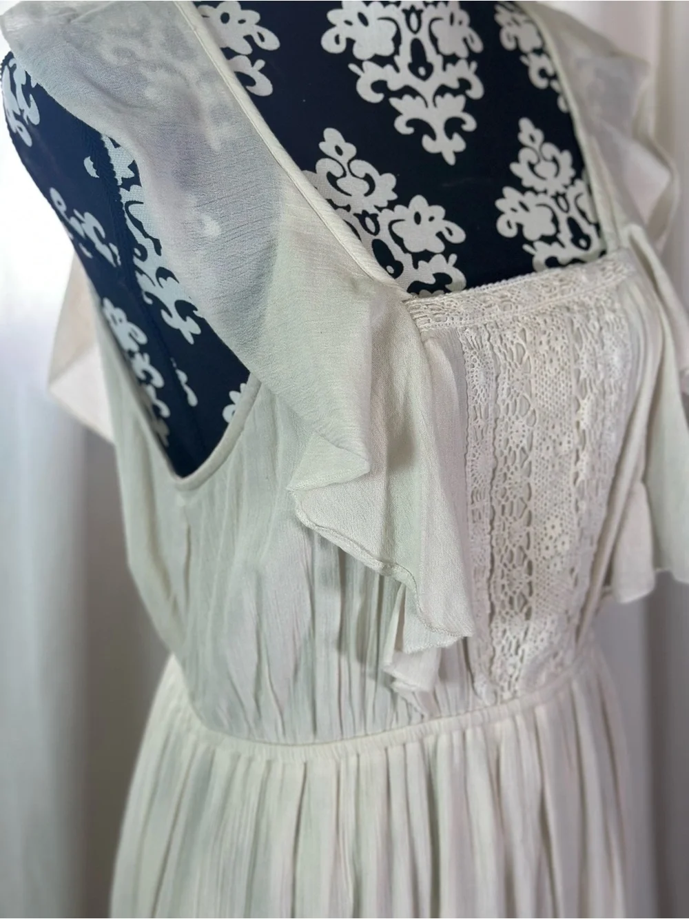 Mossimo Supply Co. Ivory Lace-Trim Maxi Dress NWOT - Picture 2 of 8
